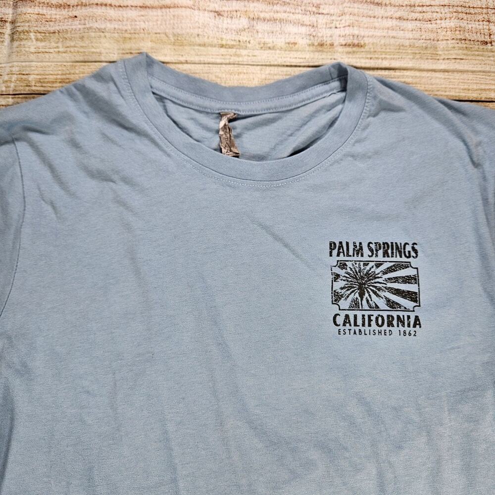 Platinum T-Shirt Men's Light Blue M Palm Springs California Graphic Cotton Blend